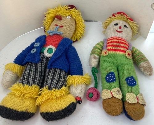 Hand knitted scarecrow dolls - scarecrow,