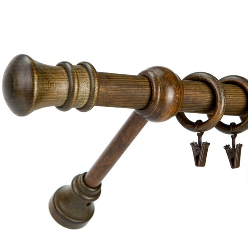 Wooden curtain pole single - curtain,