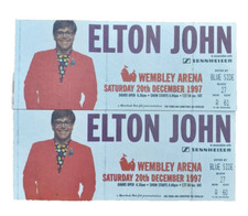 ELTON JOHN PAIR OF UNUSED UK CONCERT TICKETS WEMBLEY ARENA GIG 20/12/1997