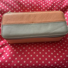 FOSSIL Jewellery Case Leather Coral/Tan USED 💍 