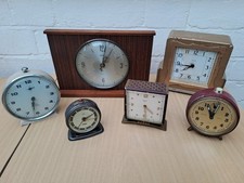 Job Lot Bundle Vintage Clocks Swiza Coral Smiths Enfield Peter Wind up Untested