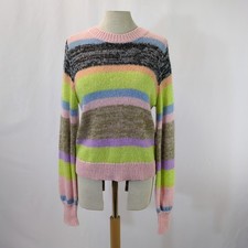 Numph Wool Alpaca Blend Sweater Jumper Pullover Multicolour Striped New Size S