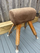 Vintage HSC Wooden Gym Vaulting Horse Adjustable Legs Retro Industrial Decor