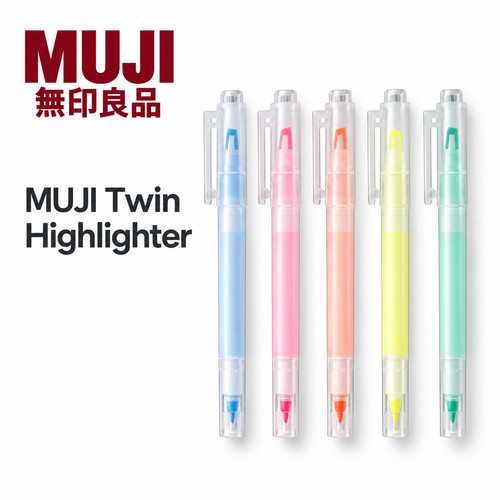 Muji twin highlighter dual - twin,