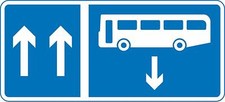  Contra-flow bus lane Road safety sign