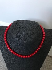 TENG YUE Red Pearl Designer Collar Necklace Statement Classic Christmas