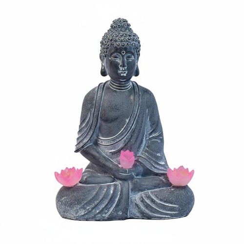 Solar buddha statue meditating - statue,