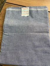 2 Metres Vintage Retro Dressmaking Fabric Blue Chambray? Cotton X150cm (B8