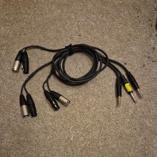 3 x 1.3m Van Damme Quad Microphone TRS to Dual XLR Cables / Neutrik Connectors