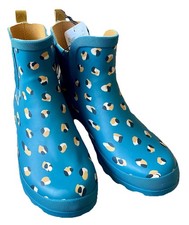 Tu X Scion Size 6 Ankle Wellies Wellington Boots Bet Animal Print Teal