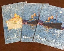 Lot 7  THREE Canadian Pacific Empress Of Australia Menu Cards July 1938