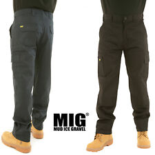 Mens MIG Cargo Combat Work Trousers & Knee Pad Pockets Size 30 to 42