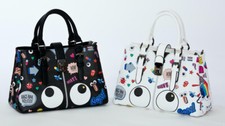 'Bags Have Attitude' Women's Handbag w Big Eyes Graffiti Print