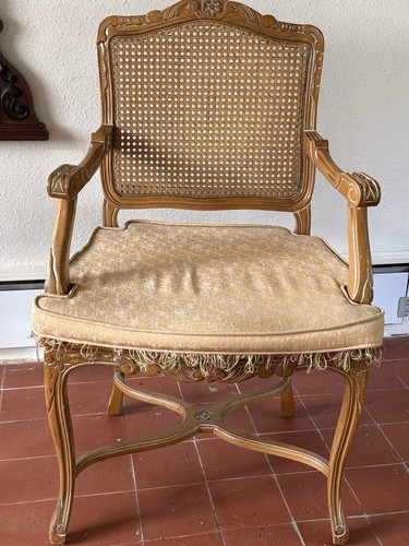 Vintage oak caned seat back - oak,