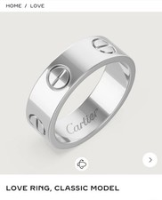 Men’s Platinum Cartier Love Ring