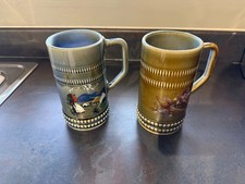2x Vintage Wade Irish Porcelain Mug r Ireland Beer Stein Stamped