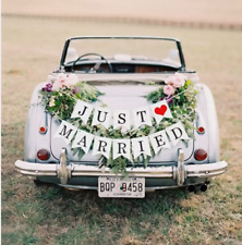 Just Married Wedding White Bunting - Mr and Mrs Party Foil Banner Decoration