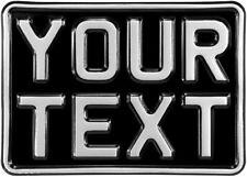 7x5 black kids text age motorcycle pressed number plate bike metal aluminium 1x