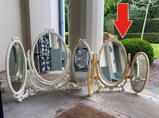 Vintage Cream Triple Dressing Table Mirror Louis Baroque Rococo French Chic