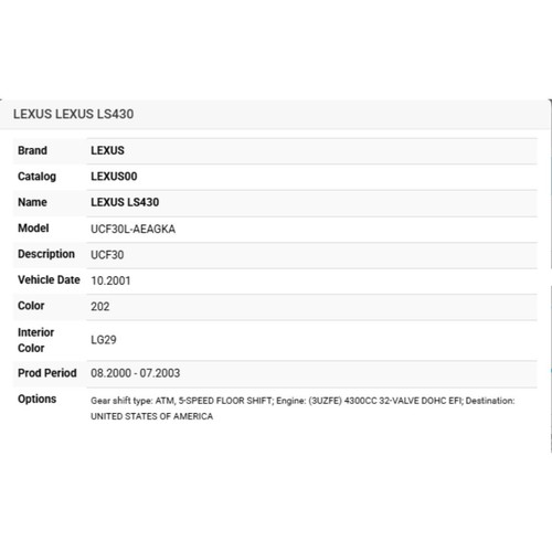 2002 lexus ls430 - engine, oil