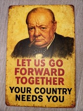 Winston churchill metal - metal, tin