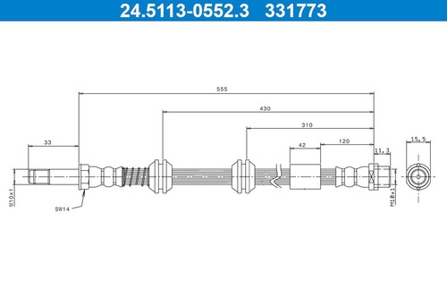Front brake hose ate - hose, vw