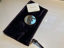 Mulberry purple plum velvet ostrich Daria clutch bag