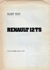 Renault 12 TS Road Test