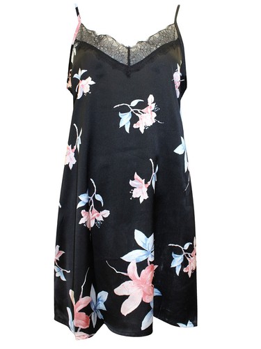 Ladies black floral - black, print