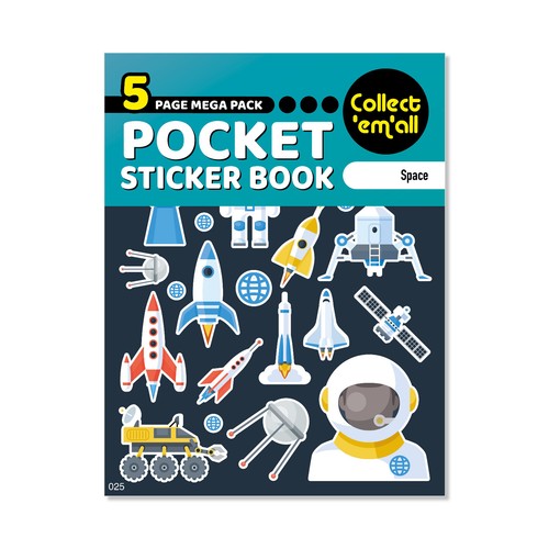 Kids pocket sticker book - 64, to