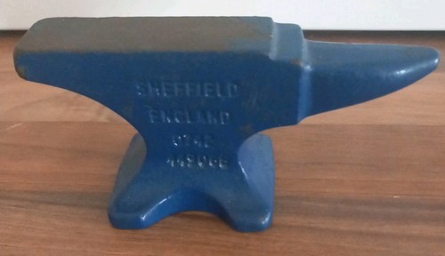 Vintage blue mini record anvil - mini,