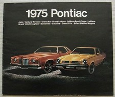 PONTIAC 1975 USA Car Sales Brochure FIREBIRD Gran Am CATALINA LeMans ASTRE ++