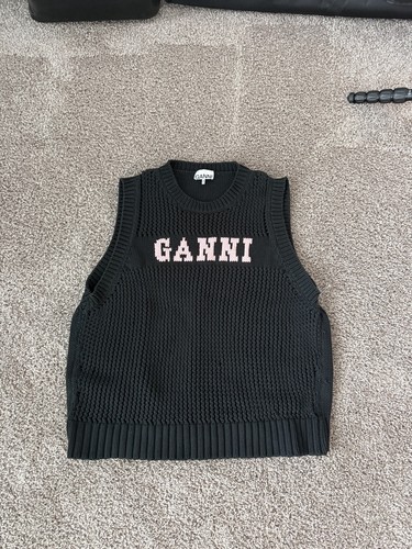 Ganni logo knit vest - logo,