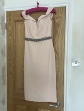 Beautiful Pia Michi  Pink Midi Evening Dress Diamanté Waist , Summer Prom Dress