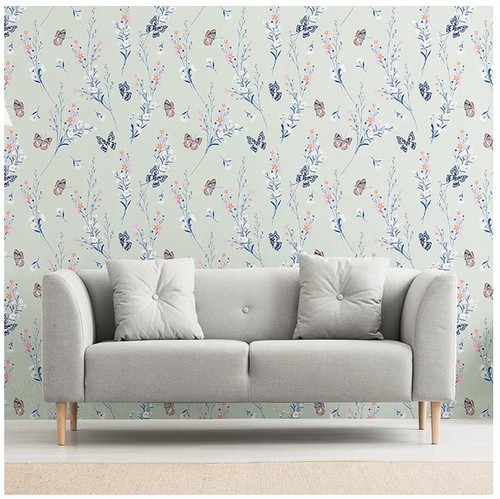 Peel stick boho wallpaper - &,