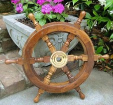 24" Inch Wooden Steering Boat