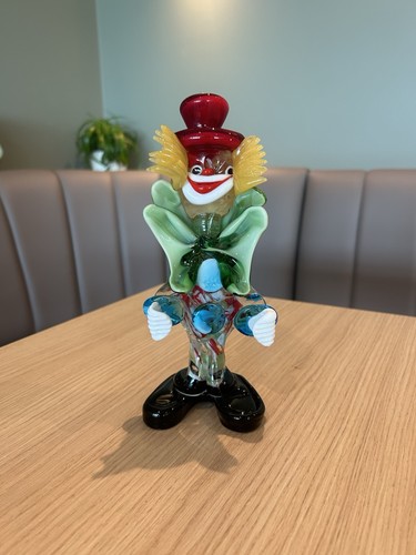 Vintage murano art glass clown - art,