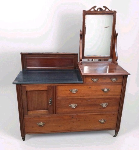 Edwardian walnut washstand - edwardian,