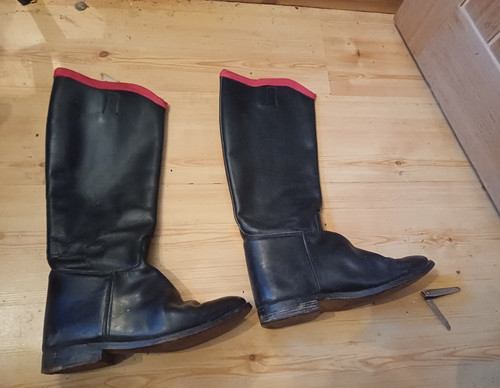 Black leather military - black,