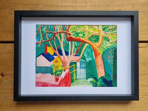 Framed hockney print x7 - framed, d