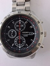Seiko Mens Black Chronograph