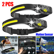2X Waterproof COB Headlamp
