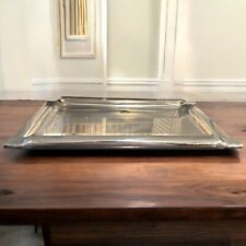 Alessi Stainless Steel 18/10 Italy Rectangular Tray 18" x 10" Rolled Edge Modern