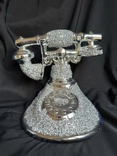 Stunning Telephone Sparkle Ceramic Ornament Bling Crushed Diamond retro style