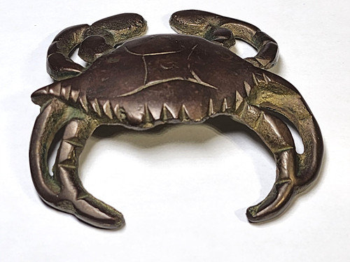 Vintage brass crab paperweight - vintage,
