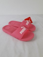 Puma Women's Sliders Pink White Cool Cat 2.0 Rubber Slip On RRP £24 New F2