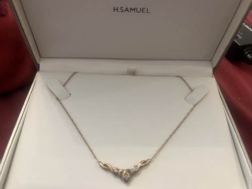 9ct diamond necklace - necklace, fully