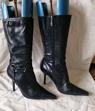 Vintage Faith Solo Black Leather Boots  UK Size 7
