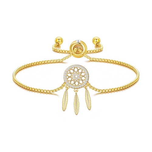 18k gold plated dream catcher - gold,