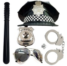 Police Fancy Dress Accessories Halloween Dead Cop Zombie Cops Robbers Handcuffs